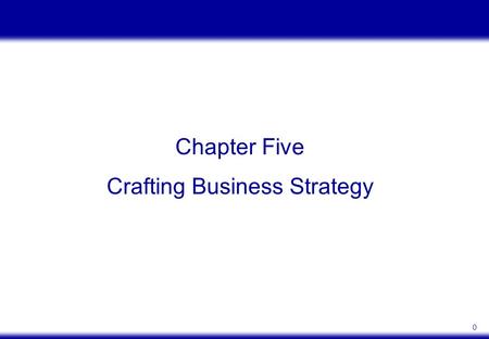 0 Chapter Five Crafting Business Strategy. 1 OBJECTIVES Define generic strategies and show how they relate to a firm’s strategic position 1 Describe the.