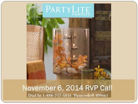 November 6, 2014 RVP Call Dial In 1-888-737-5834 Passcode# 309461.