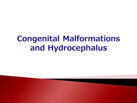Congenital Malformations and Hydrocephalus