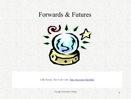 Copyright 2014 by Diane S. Docking 1 Forwards & Futures CME Futures: How it all works: