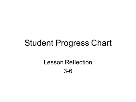 Student Progress Chart Lesson Reflection 3-6 Math Learning Goal Students will understand decimals.