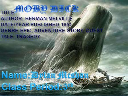  This story takes place aboard the whaling ship the Pequod, in the Pacific, Atlantic, and Indian Oceans. The strong ocean waves rushing and shooting.