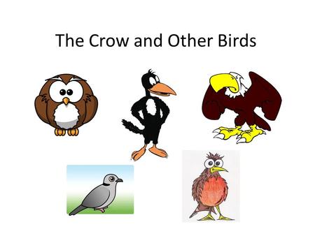 The Crow and Other Birds Crow Eagle Dove Robin.