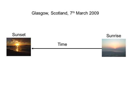 Time Sunrise Sunset Glasgow, Scotland, 7 th March 2009.