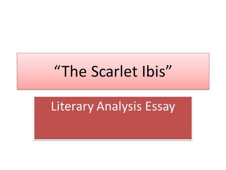Literary Analysis Thesis