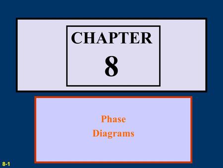CHAPTER 8 Phase Diagrams 8-1.