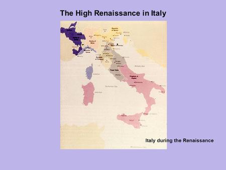 The High Renaissance in Italy