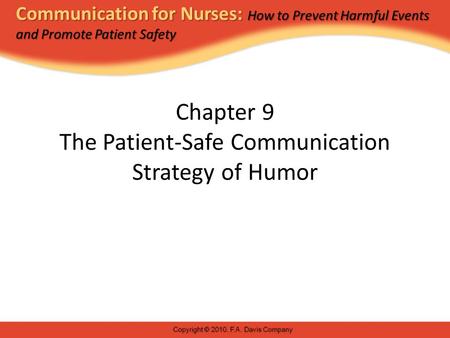 Chapter 9 The Patient-Safe Communication Strategy of Humor