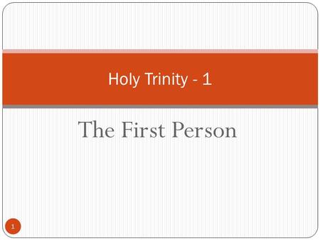 The First Person 1 Holy Trinity - 1. Experience 2 You live in an Egyptian village. You are a Coptic Christian and you want to date a Muslim. How much.