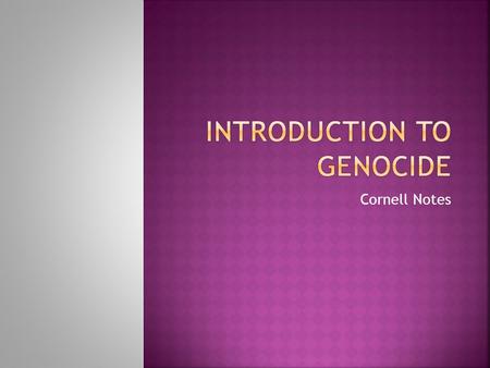 Introduction to Genocide