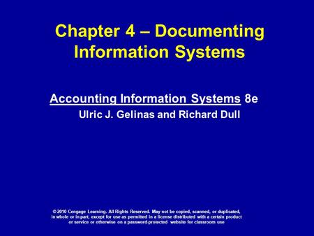 Chapter 4 – Documenting Information Systems