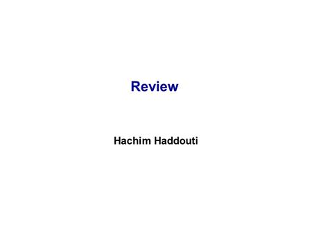 9 Review Hachim Haddouti. 9 2 Hachim Haddouti and Rob & Coronel, Final Review How modern databases evolved from files and file systems File Systems vs.