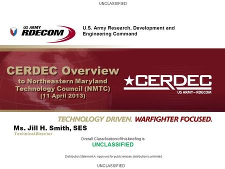 CERDEC Overview to Northeastern Maryland Technology Council (NMTC)