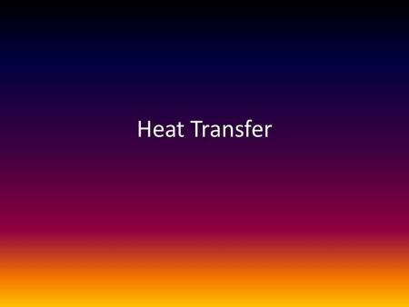 Heat Transfer. What do we know? Heat in Solids In solids, the atoms or molecules are locked into position. When radiant energy is absorbed by one area.