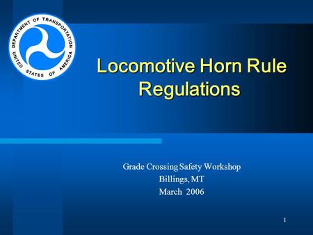 Locomotive Horn Rule Regulations