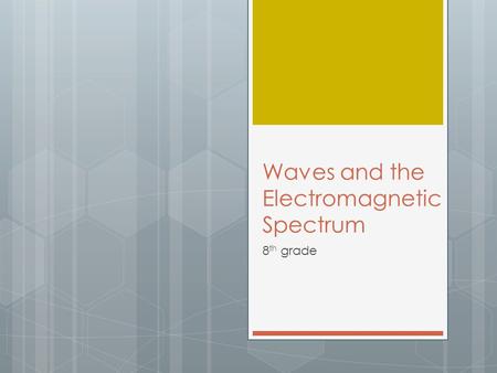 Waves and the Electromagnetic Spectrum