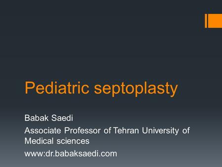 Pediatric septoplasty
