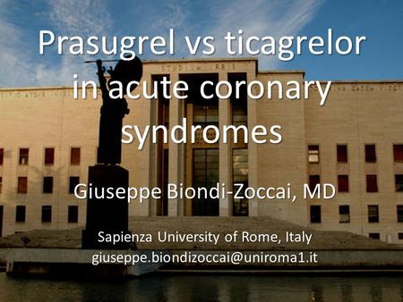 Prasugrel vs ticagrelor in acute coronary syndromes