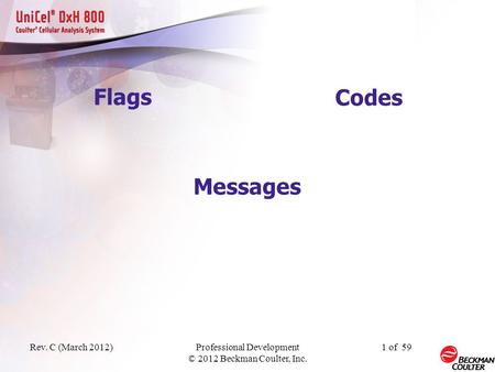 DxH 800 Flags, Codes, Messages