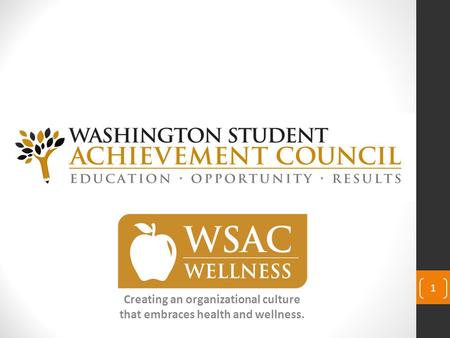 Creating an organizational culture that embraces health and wellness. 1.