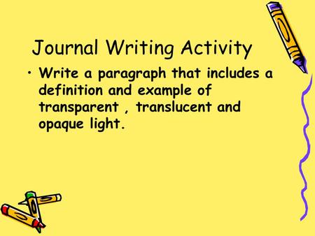 Journal Writing Activity