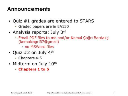 Announcements Quiz #1 grades are entered to STARS
