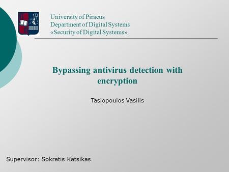 Bypassing antivirus detection with encryption
