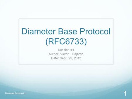 Diameter Base Protocol (RFC6733)