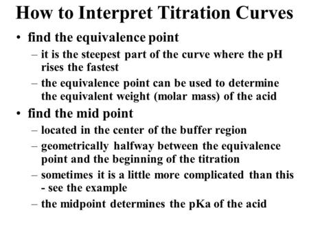 How to Interpret Titration Curves