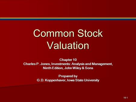 Common Stock Valuation