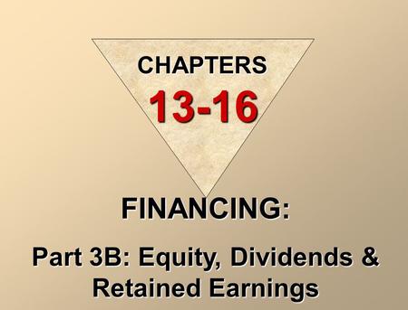 Part 3B: Equity, Dividends & Retained Earnings