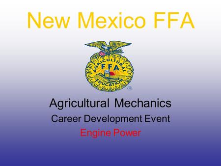 New Mexico FFA Agricultural Mechanics Career Development Event Engine Power.
