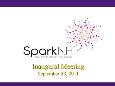 Inaugural Meeting September 28, 2011. Objectives Share with you the goals, basic methodology & target outcomes for Spark NH Provide avenues for you to.