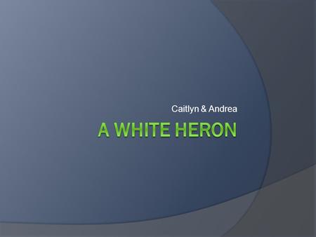 Caitlyn & Andrea A White Heron.