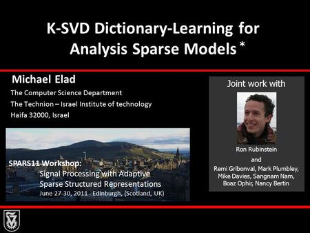 K-SVD Dictionary-Learning for Analysis Sparse Models