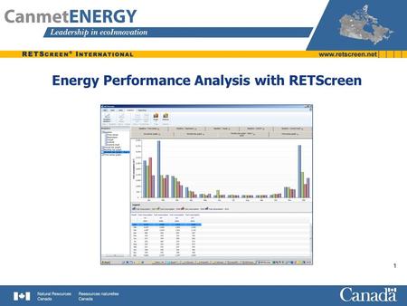 Energy Performance Analysis with RETScreen