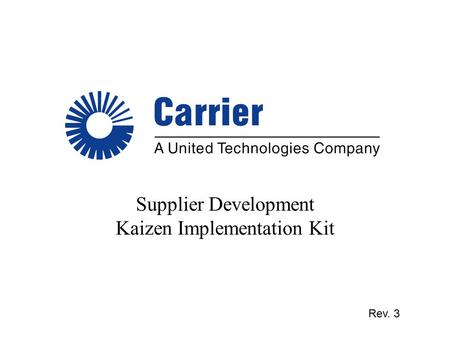 Supplier Development Kaizen Implementation Kit