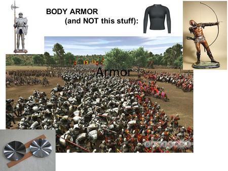 BODY ARMOR (and NOT this stuff): Armor.