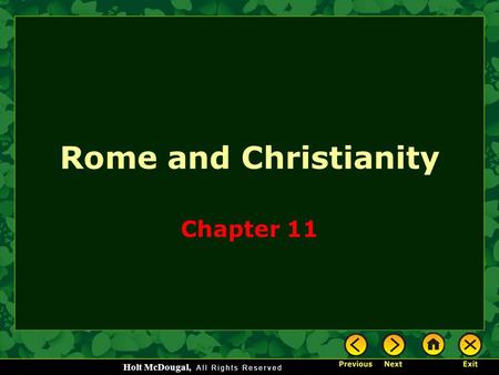 Rome and Christianity Chapter 11.