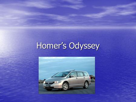 Homer’s Odyssey. Goals / Essential Questions Goals: Goals: –Understand the narrative. –Window into the age See themes, next slide See themes, next slide.