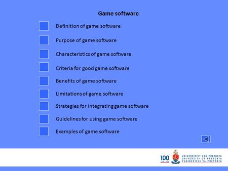 Game software Definition of game software Purpose of game software Characteristics of game software Criteria for good game software Benefits of game software.