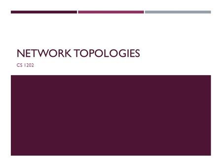 Network Topologies CS 1202.