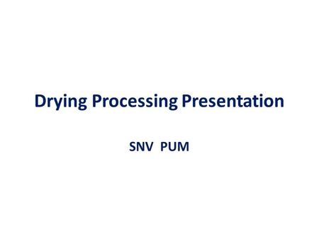 Drying Processing Presentation