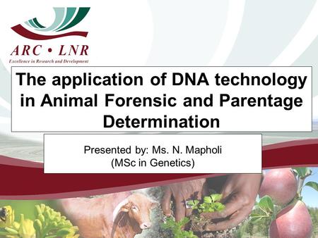 Presented by: Ms. N. Mapholi (MSc in Genetics)