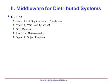 II. Middleware for Distributed Systems