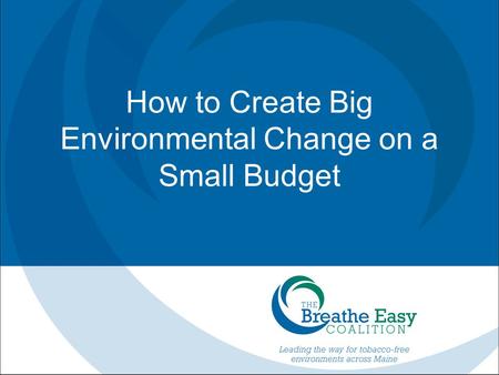 How to Create Big Environmental Change on a Small Budget.