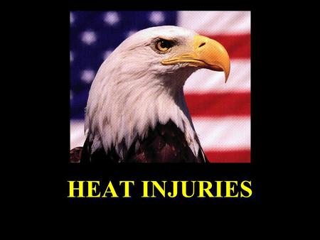 HEAT INJURIES. Types of Heat Injury l Heat Cramps l Heat Exhaustion l Heat Stroke.