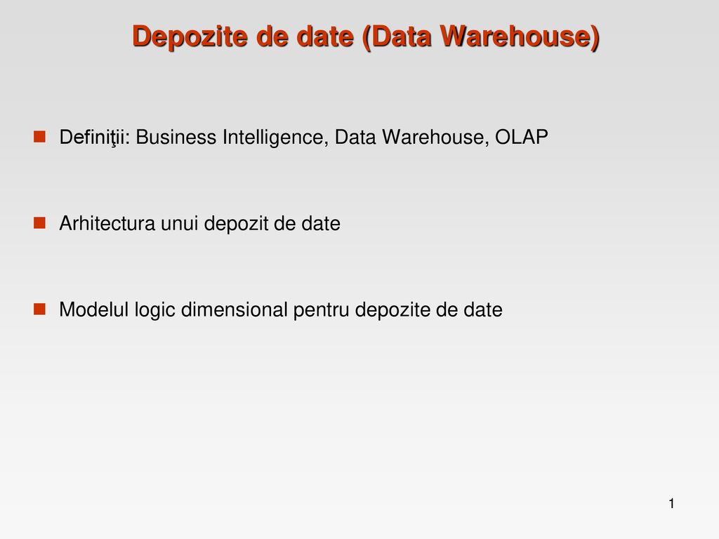 Depozite de date (Data Warehouse) - ppt download