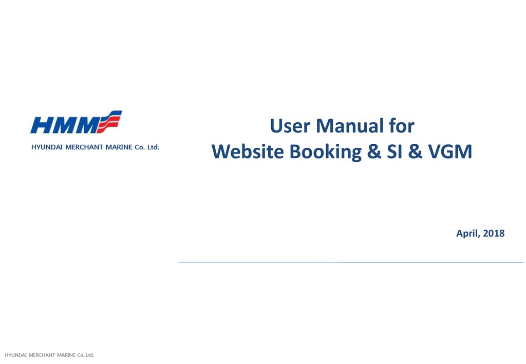 Website Booking & & VGM - ppt download