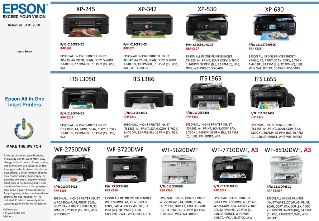 Epson All In One Inkjet Printers - ppt download